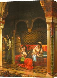 Wilhelm Canvas Paintings - The Eavsdropper by Edouard Frederic Wilhelm Richter