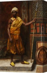 Wilhelm Canvas Paintings - The Palace Guard Granada by Edouard Frederic Wilhelm Richter