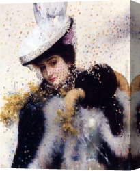 Wilhelm Canvas Paintings - The Winter Bride by Edouard Frederic Wilhelm Richter