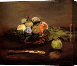 Basket Canvas Paintings - Basket Of Fruit by Edouard Manet