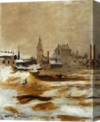 Snow Effect with Setting Sun Canvas Paintings - Effect of Snow at Petit-Montrouge by Edouard Manet