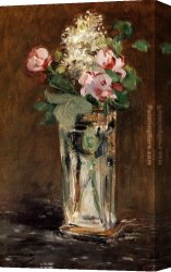 The Flower Seller Canvas Paintings - Flowers In A Crystal Vase by Edouard Manet