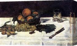 Table Canvas Paintings - Fruit on a Table by Edouard Manet