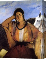A Gypsy Canvas Paintings - Gypsy with Cigarette by Edouard Manet