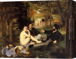 Edouard Manet Canvas Paintings - Luncheon on the Grass by Edouard Manet