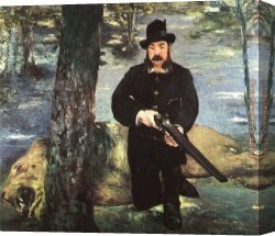 Hunters Canvas Paintings - Pertuiset, Lion Hunter by Edouard Manet