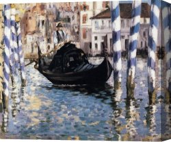 Canal Canvas Paintings - The Grand Canal, Venice I by Edouard Manet
