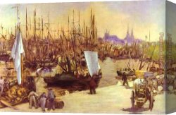 Sydney Harbour Canvas Paintings - The Harbour At Bordeaux by Edouard Manet