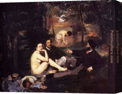 A Picnic on The Riverbank Canvas Paintings - The Picnic by Edouard Manet