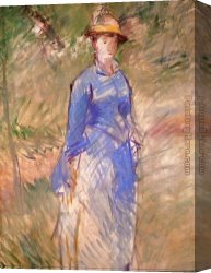 The Women in The Garden Canvas Paintings - Young Woman in the Garden I by Edouard Manet