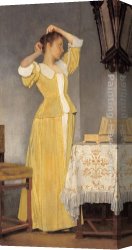 Toilette Canvas Paintings - Bei der toilette by Eduard Charlemont
