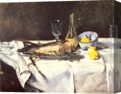 Salmon Canvas Paintings - The Salmon by Eduard Manet