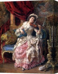 Musical Instruments Canvas Paintings - A Musical Afternoon by Eduardo Leon Garrido