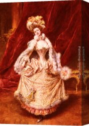 Eduardo Leon Garrido Canvas Paintings - The Curtsey by Eduardo Leon Garrido