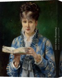 Eduardo Leon Garrido Canvas Paintings - The Reader by Eduardo Leon Garrido