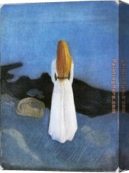 Little Girl Canvas Paintings - Girl on the Beach by Edvard Munch