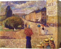 Day) Canvas Paintings - Spring Day on Karl Johan Street by Edvard Munch