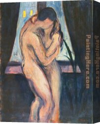 Farewell Kiss Canvas Paintings - the kiss by Edvard Munch