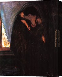 Farewell Kiss Canvas Paintings - The Kiss II by Edvard Munch