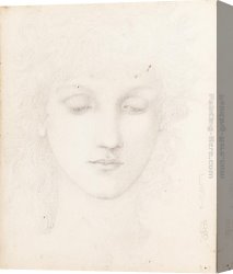 Burne-jones Canvas Paintings - Head of a Girl by Edward Burne-Jones
