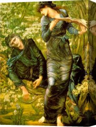 Burne-jones Canvas Paintings - The Beguiling of Merlin by Edward Burne-Jones