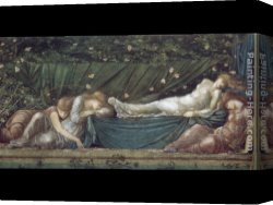 Burne-jones Canvas Paintings - The Briar Rose IV  The Rose Bower by Edward Burne-Jones