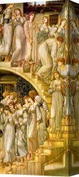 Burne-jones Canvas Paintings - The Golden Stairs by Edward Burne-Jones