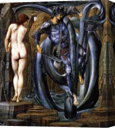 Perseus Frees Andromeda Canvas Paintings - The Perseus Series The Doom Fulfilled by Edward Burne-Jones