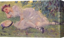 Quiet Canvas Paintings - Quiet Hour by Edward Cucuel