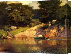 Central Canvas Paintings - Boating in Central Park by Edward Henry Potthast