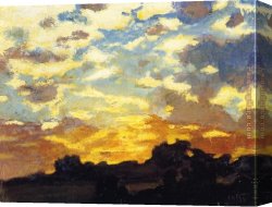 Golden Sunset Canvas Paintings - Golden Sunset by Edward Henry Potthast