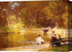 Central Canvas Paintings - In Central Park by Edward Henry Potthast
