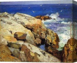 Coast Canvas Paintings - The Maine Coast by Edward Henry Potthast