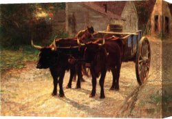 The Cart Or Return From Haymaking Canvas Paintings - The Ox Cart by Edward Henry Potthast