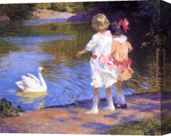 Leda And The Swan Canvas Paintings - The Swan by Edward Henry Potthast