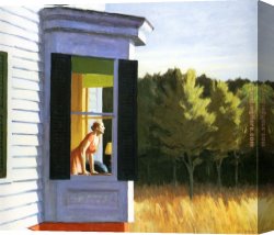 A Sunny Morning at Beaumont-le Roger Canvas Paintings - Cape Cod Morning by Edward Hopper