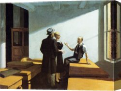 Dance The Night Away Canvas Paintings - Conference at Night by Edward Hopper