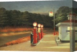 Edward Ladell Canvas Paintings - Gas by Edward Hopper