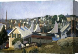 Harbor, Canvas Paintings - Gloucester Harbor by Edward Hopper