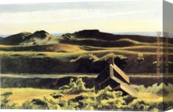 Hills of Tuscany I Canvas Paintings - Hills South Truro by Edward Hopper
