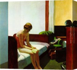 Edward Ladell Canvas Paintings - Hotel Room by Edward Hopper