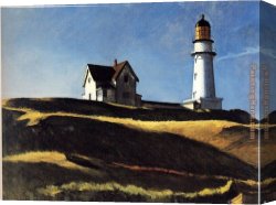Hills of Tuscany I Canvas Paintings - Lighthouse Hill by Edward Hopper
