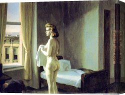 Morning Canvas Paintings - Morning in a City by Edward Hopper
