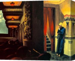 The Spirit of New York Canvas Paintings - New York Movie by Edward Hopper