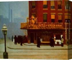 Street of Dreams Canvas Paintings - New York Street Corner by Edward Hopper