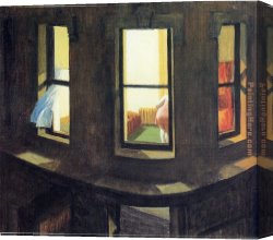Dance The Night Away Canvas Paintings - Night Windows by Edward Hopper