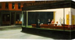 Edward Ladell Canvas Paintings - Nighthawks by Edward Hopper