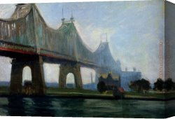 Bonaparte at The Bridge of Arcole Canvas Paintings - Queensborough Bridge by Edward Hopper