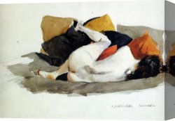 Nude Canvas Paintings - Reclining Nude by Edward Hopper