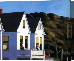 Story Canvas Paintings - Second Story Sunlight by Edward Hopper